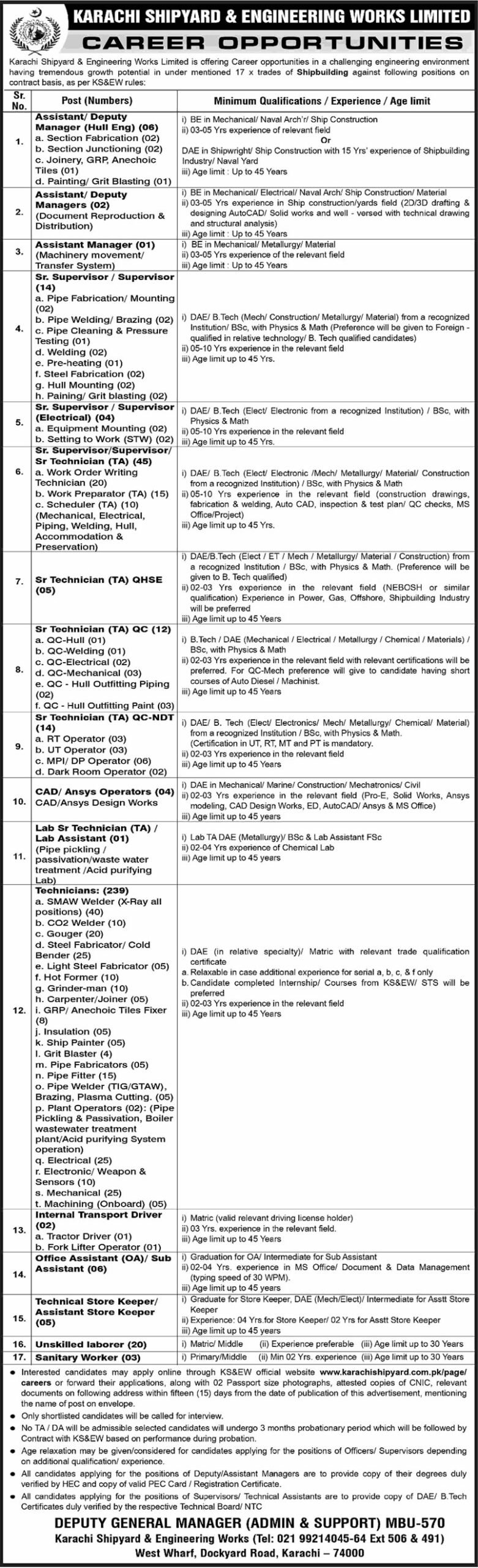 KSEW Jobs 2026 Advertisements